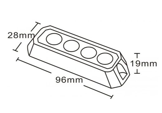 Weißes Stroboskoplicht mit 4 LEDs, R10