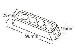 Grünes Stroboskoplicht 4 LEDs r10