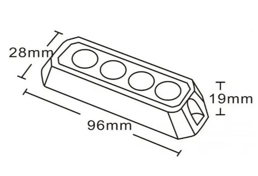 Grünes Stroboskoplicht 4 LEDs r10