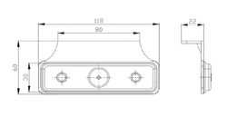 Gelbe LED-Positionsleuchte mit Halterung FT-004Z+KLED - Fristom
