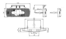 Gelbe LED-Seitenmarkierungsleuchte LD2220 - Horpol