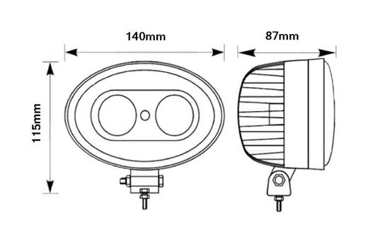 Ovale Arbeitsleuchte mit 2 LEDs und blauem Licht R1920 - Reals