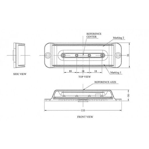 4 blaue LED-Warnblitzleuchten (r65) 47-0034