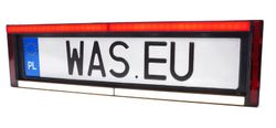 Cadre de plaque d'immatriculation avec éclairage de plaque d'immatriculation et feu stop à LED