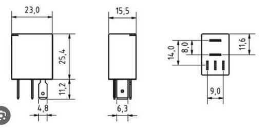 Mikrorelais 24 V 10/15 Ah mit Diode