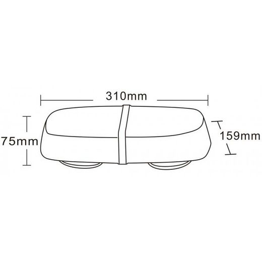 Gelbe LED-Warnleiste 315x165x70 47-1010