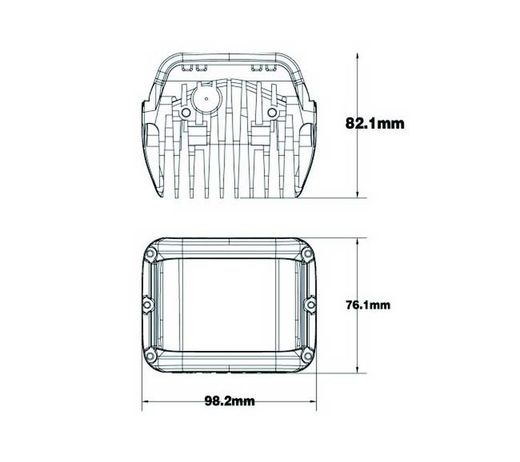Pack de 2 faros de trabajo cuadrados con 9 LEDS FT-061