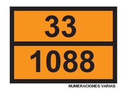 Panel naranja metálico materias peligrosas