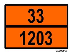 Panel naranja metálico materias peligrosas