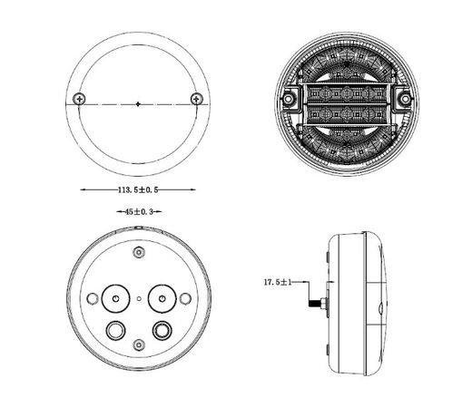 Runde LED-Rückleuchte mit Nebelscheinwerfer 44-0930