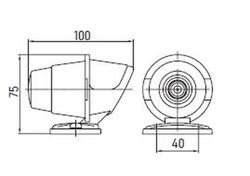 Weiße Kontrollleuchte mit Montagehalterung