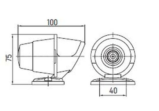 Weiße Kontrollleuchte mit Montagehalterung