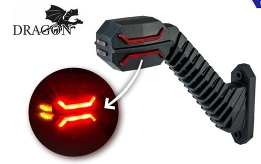 Piloto Cuerno Led Izquierdo Con 3 Funciones - Modelo Dragon