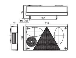 Rechte Kontrollleuchte mit Nebelscheinwerfer und Dreieck