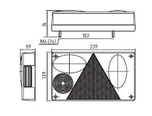 Rechte Kontrollleuchte mit Nebelscheinwerfer und Dreieck