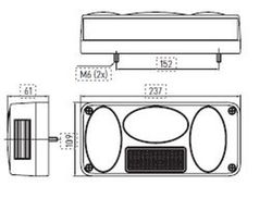 Rechtes Rücklicht mit seitlicher Kennzeichenbeleuchtung und Rückfahrscheinwerfer