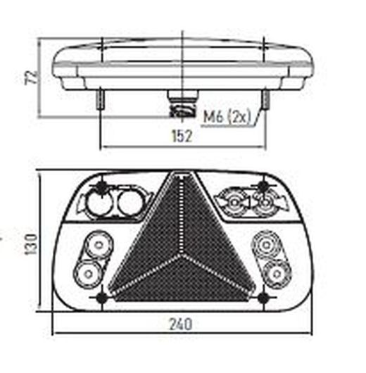 Linke LED-Kontrollleuchte mit Universalanschluss