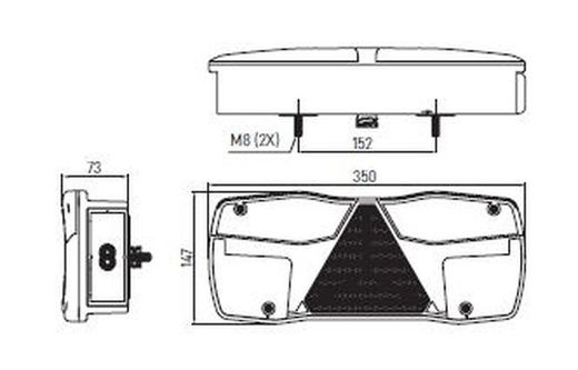 Piloto Derecho Led Con Triángulo, Con Posición Y Luz De Posición Lateral En Led.