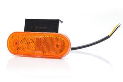 Gelbe Positionsleuchte mit Blinklicht, Reflektor und Winkelhalterung