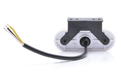 Gelbe Positionsleuchte mit Blinklicht, Reflektor und Winkelhalterung