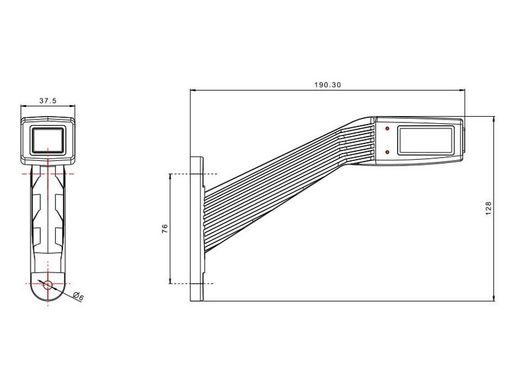 Klaxon de gabarit à LED droit FT-145PLED - Fristom
