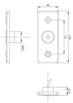 Feux de gabarit à LED ambre avec support incliné 110x45x17,5