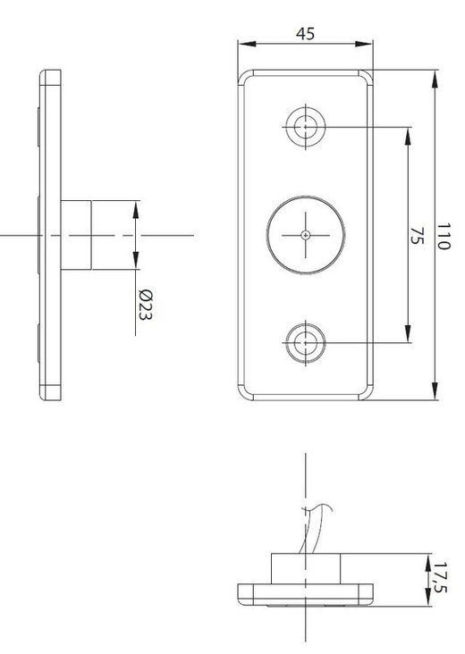Weiße LED-Positionsleuchte 110x45x17,5