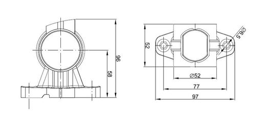 Linkes kurzes LED-Positionshorn, weiß, rot und gelb FT-140ALLED - Fristom