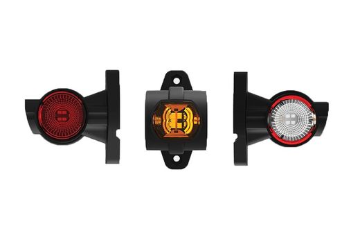 Buzina de LED curta esquerda branca, vermelha e âmbar FT-140ALLED - Fristom