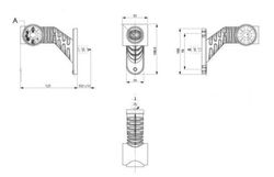 Rechte LED-Positionsleuchte, mittel gebogen, LD2180 - Horpol
