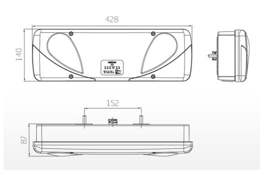 Piloto Iquierdo con Side Marker. Con 7 funciones + retroalarma