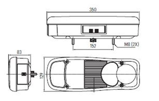 Linke Kontrollleuchte mit Kennzeichenbeleuchtung