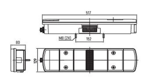 Linke rechteckige Kontrollleuchte, kompatibel mit Scania R