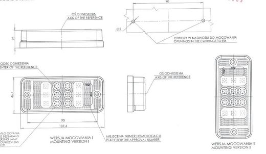 Piloto LED De Marcha Atrás