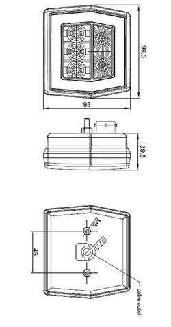 Rücklicht mit LED-Beleuchtung und 3 Funktionen