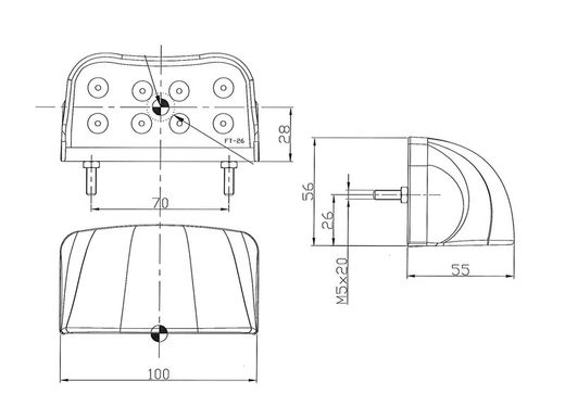 Piloto de matrícula LED universal FT-026LED - Fristom