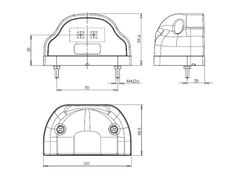 Universelle schwarze LED-Kennzeichenleuchte 55-0995 - War