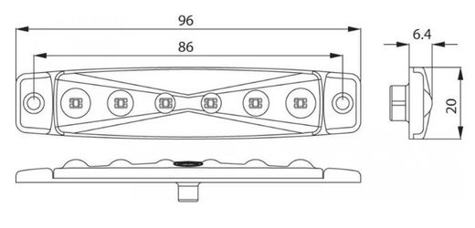 12-V-Mini-LED-Kontrollleuchte, weiß, mit 6 LEDs