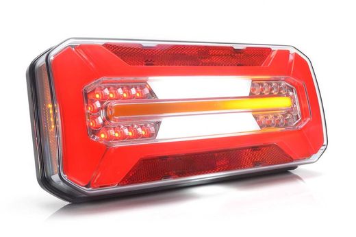 Lanterna traseira multifuncional LED redonda esquerda com indicador dinâmico 99-1303I - Was