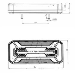 Piloto trasero redondo izquierdo LED multifunción con intermitente dinámico 99-1303I - Was