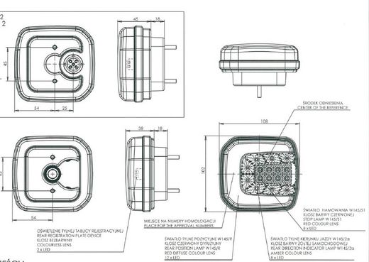 Multifunktions-LED-Kontrollleuchte rechts/links
