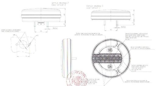 Runde LED-Multifunktions-Kontrollleuchte mit Positions-, Brems- und Blinksignal