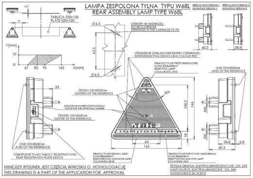 Dreieckiger Multifunktions-LED-Blinker hinten links