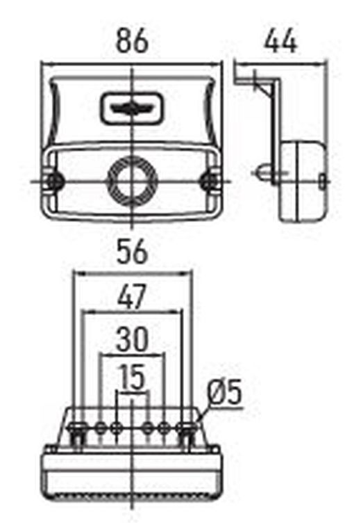 Témoin lumineux ambre en position horizontale avec support