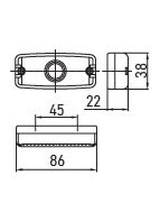 Piloto Posición Horizontal Rojo Sin Soporte