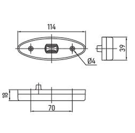 Feu de position à LED ambre 12/24 V avec câble de 0,5 m et connexion Superseal