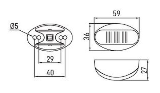 Piloto Posición Led Rojo 12/24v Con Cable De 0,5m