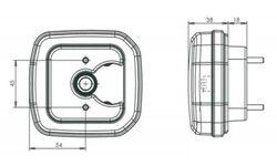Feu arrière LED multifonction avec position, stop, clignotant et éclairage de plaque d'immatriculation 99-1088 - Was