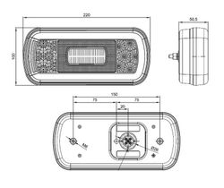 FT-130PMLED Multifunktions-LED-Rückleuchte mit Nebelscheinwerfer - Fristom
