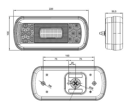 FT-130PMLED Multifunktions-LED-Rückleuchte mit Nebelscheinwerfer - Fristom